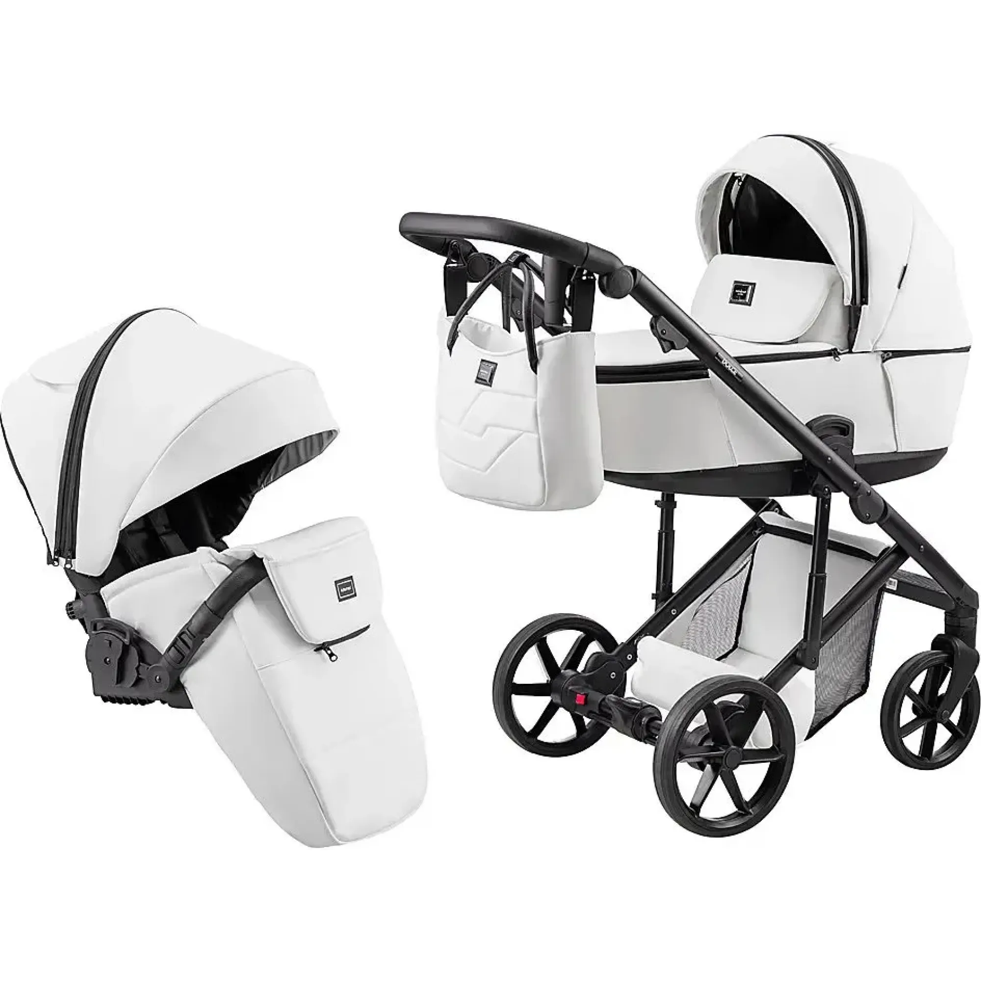 Коляска 2 в 1 Adamex Dolce Eco SA-1 білий