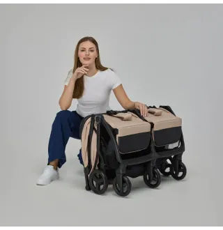 Прогулянкова коляска для двійні Adamex Alto Beige