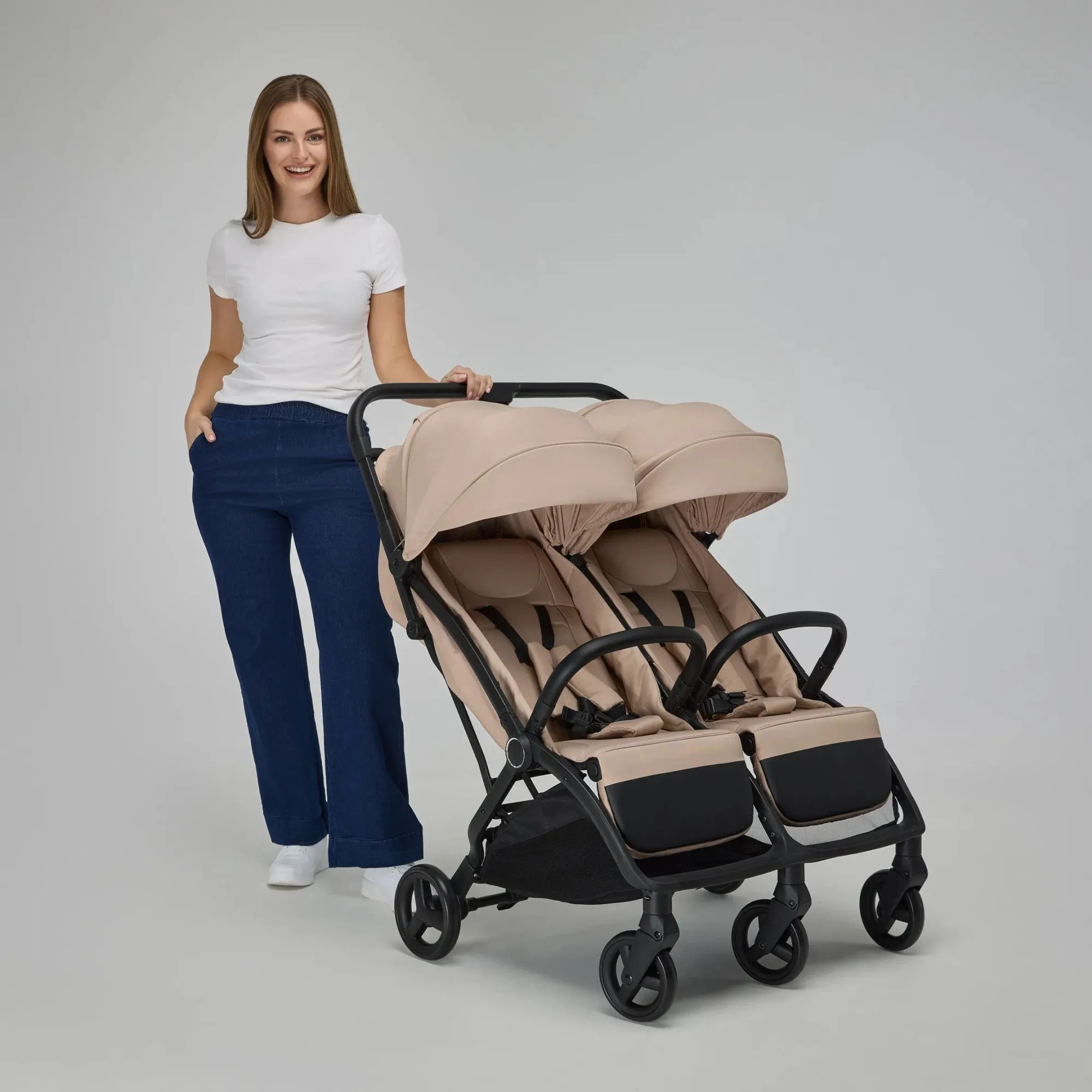 Прогулянкова коляска для двійні Adamex Alto Beige
