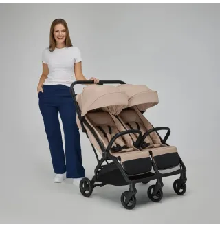 Прогулянкова коляска для двійні Adamex Alto Beige