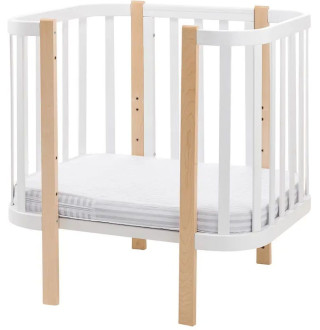 Ліжко Babyroom Місяць 120x60 (в комплекті набір 80x60) білий / натуральний