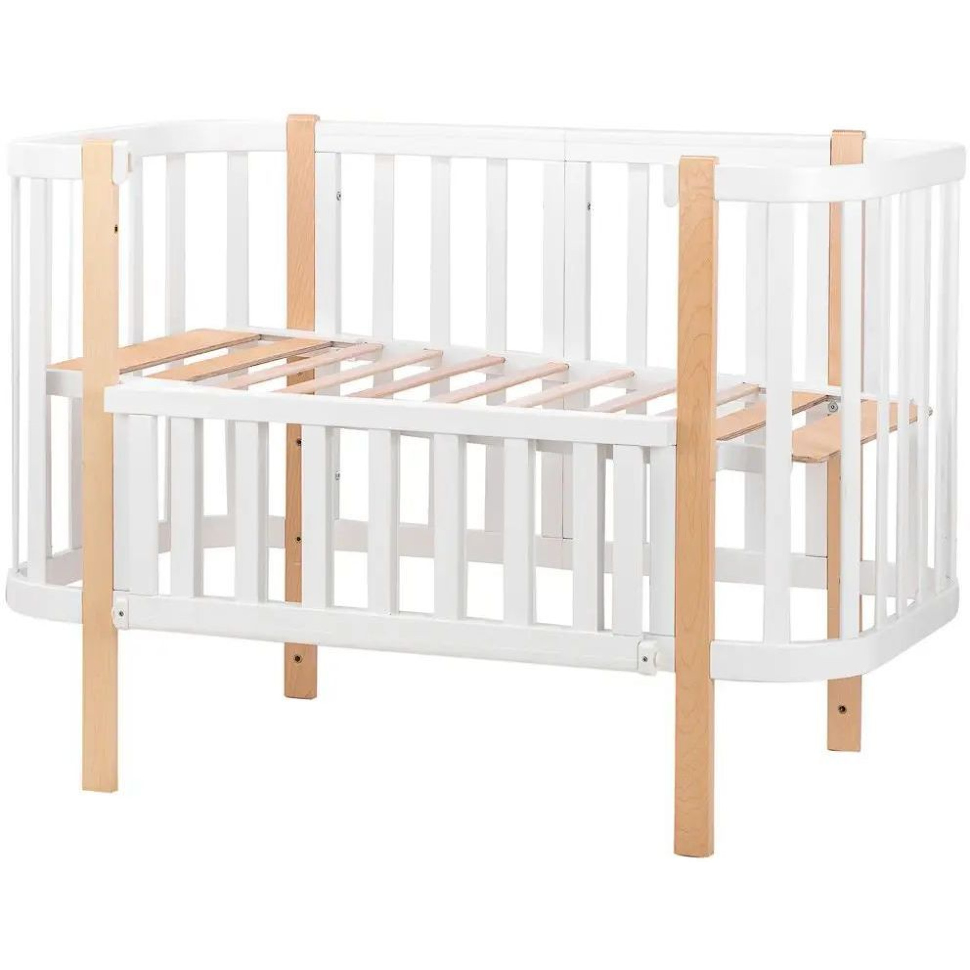 Ліжко Babyroom Місяць 120x60 (в комплекті набір 80x60) білий / натуральний