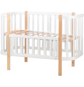 Ліжко Babyroom Місяць 120x60 (в комплекті набір 80x60) білий / натуральний