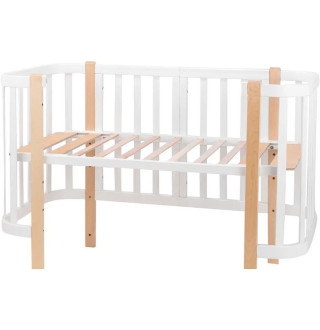 Ліжко Babyroom Місяць 120x60 (в комплекті набір 80x60) білий / натуральний