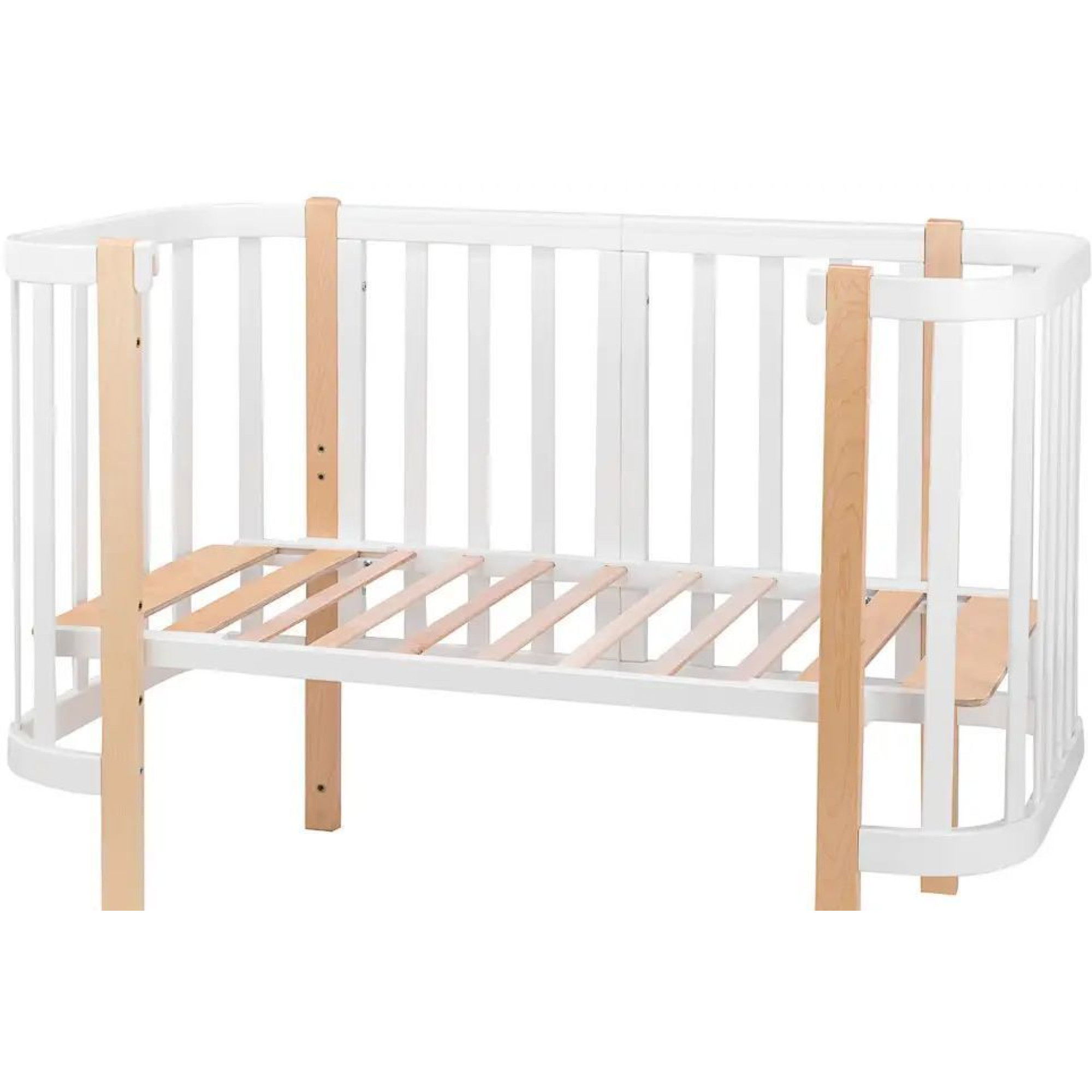 Ліжко Babyroom Місяць 120x60 (в комплекті набір 80x60) білий / натуральний
