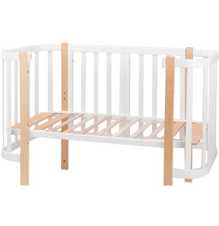Ліжко Babyroom Місяць 120x60 (в комплекті набір 80x60) білий / натуральний