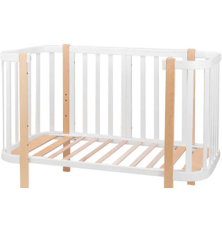 Ліжко Babyroom Місяць 120x60 (в комплекті набір 80x60) білий / натуральний
