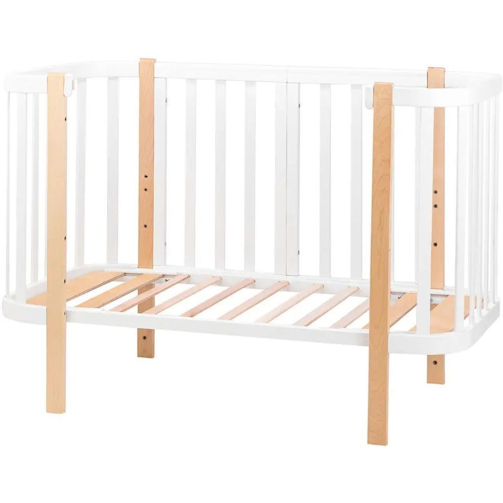 Ліжко Babyroom Місяць 120x60 (в комплекті набір 80x60) білий / натуральний