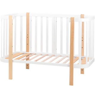 Ліжко Babyroom Місяць 120x60 (в комплекті набір 80x60) білий / натуральний