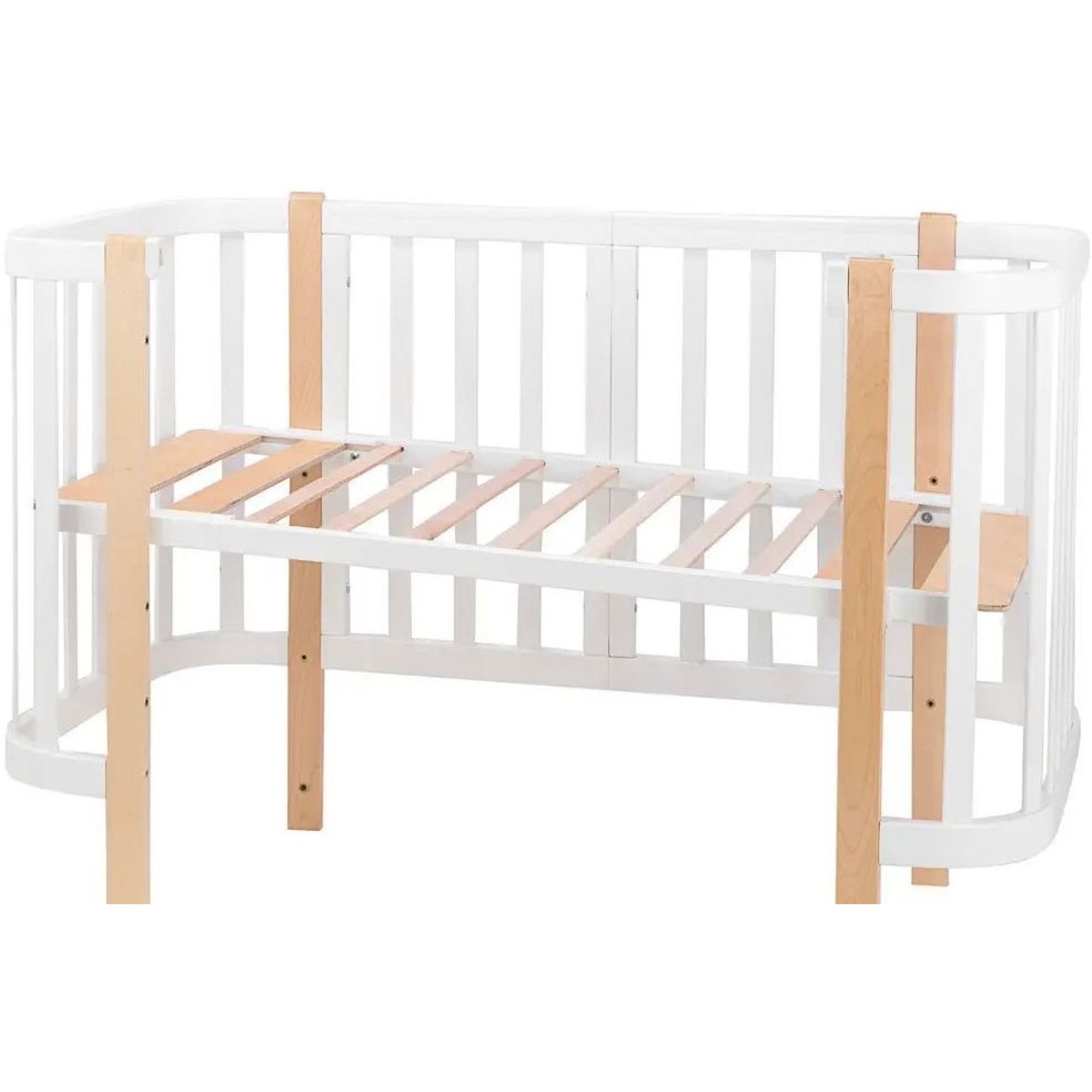Ліжко Babyroom Місяць 120x60 (в комплекті набір 80x60) білий / натуральний