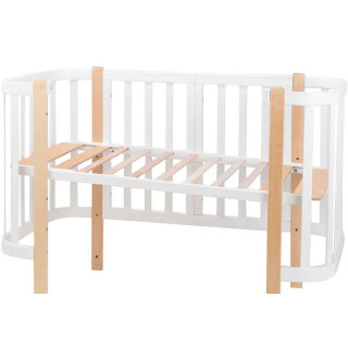 Ліжко Babyroom Місяць 120x60 (в комплекті набір 80x60) білий / натуральний