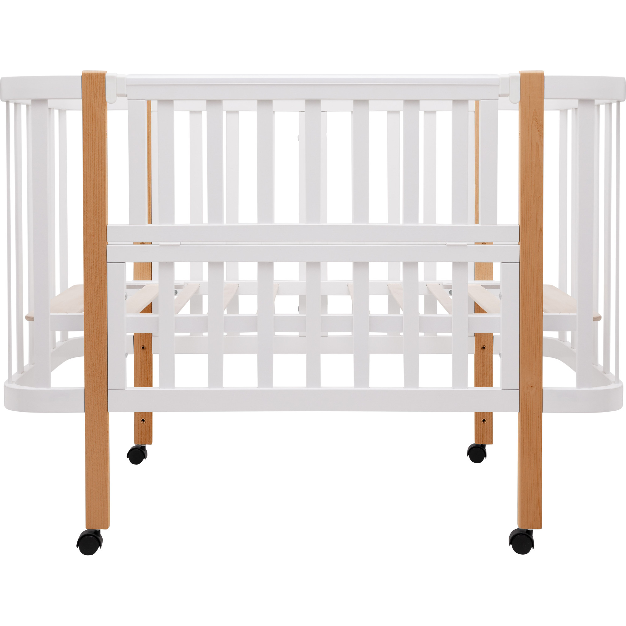 Ліжко Babyroom Місяць 120x60 (в комплекті набір 80x60) білий / натуральний