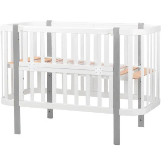 Ліжко Babyroom Місяць 120x60 (в комплекті набір 80x60) білий / сірий