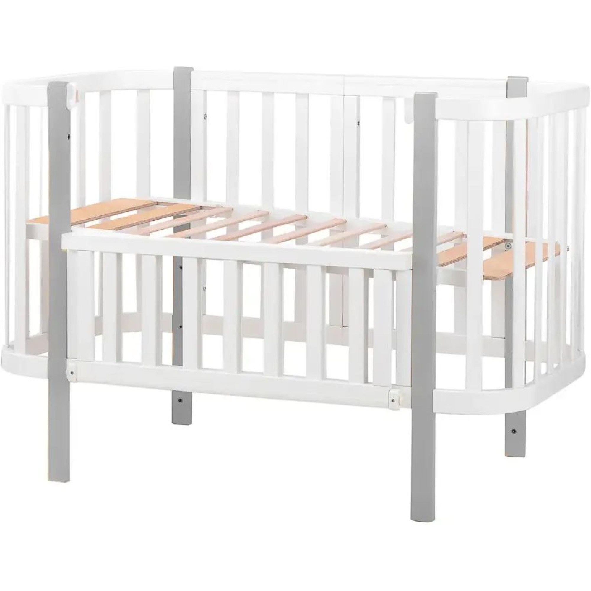 Ліжко Babyroom Місяць 120x60 (в комплекті набір 80x60) білий / сірий