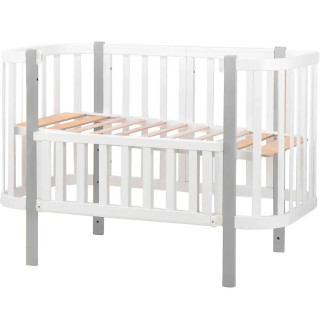 Ліжко Babyroom Місяць 120x60 (в комплекті набір 80x60) білий / сірий