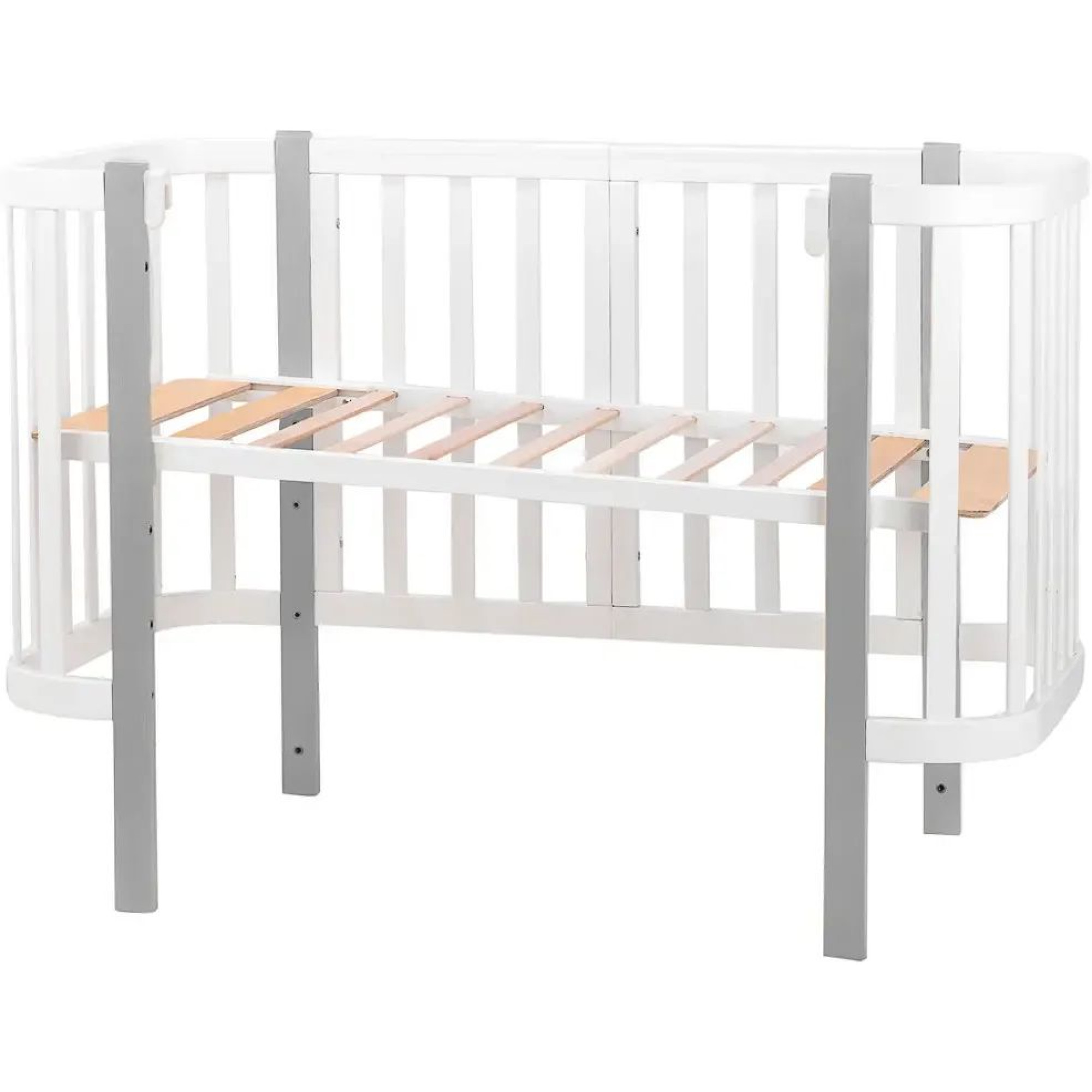 Ліжко Babyroom Місяць 120x60 (в комплекті набір 80x60) білий / сірий