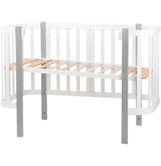Ліжко Babyroom Місяць 120x60 (в комплекті набір 80x60) білий / сірий
