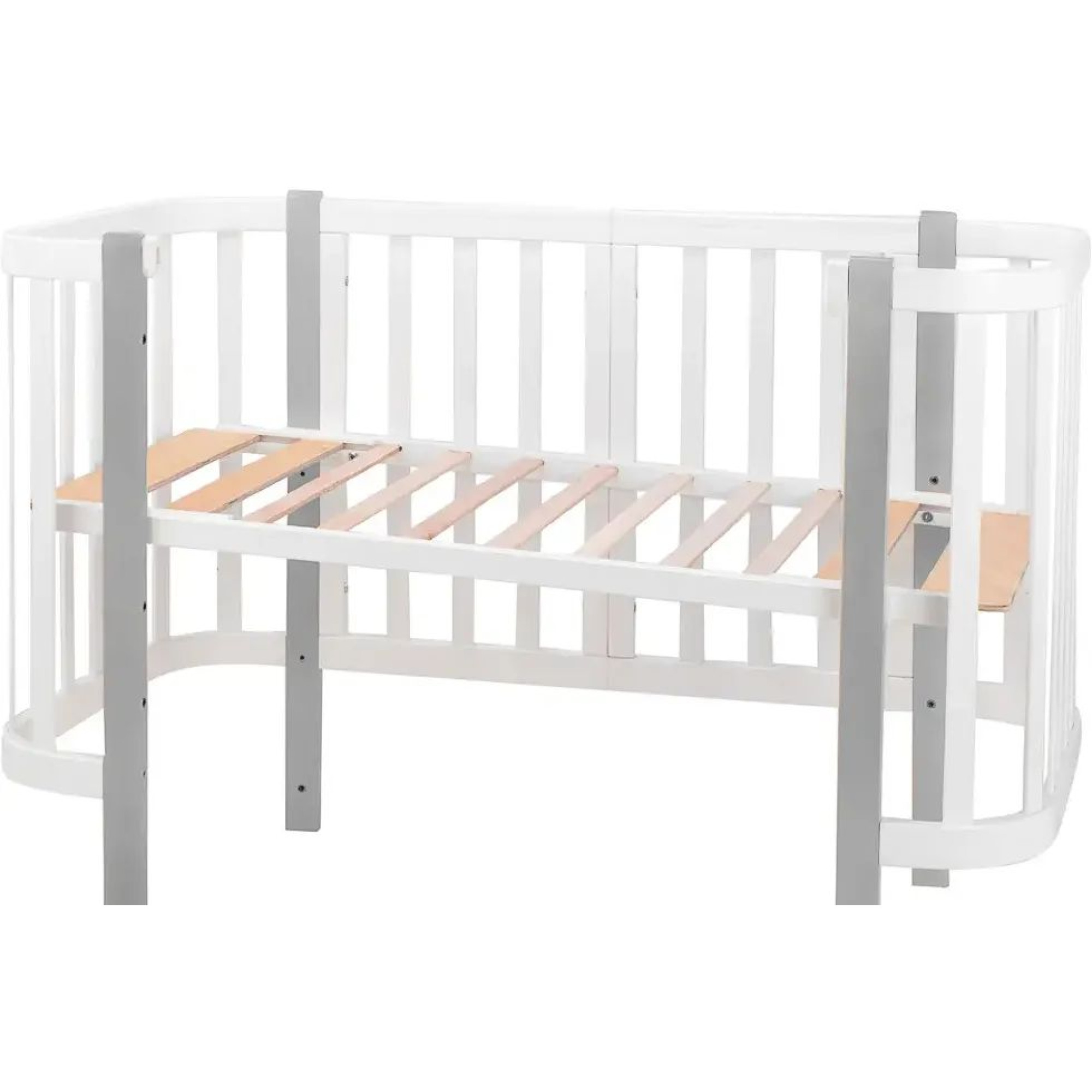 Ліжко Babyroom Місяць 120x60 (в комплекті набір 80x60) білий / сірий
