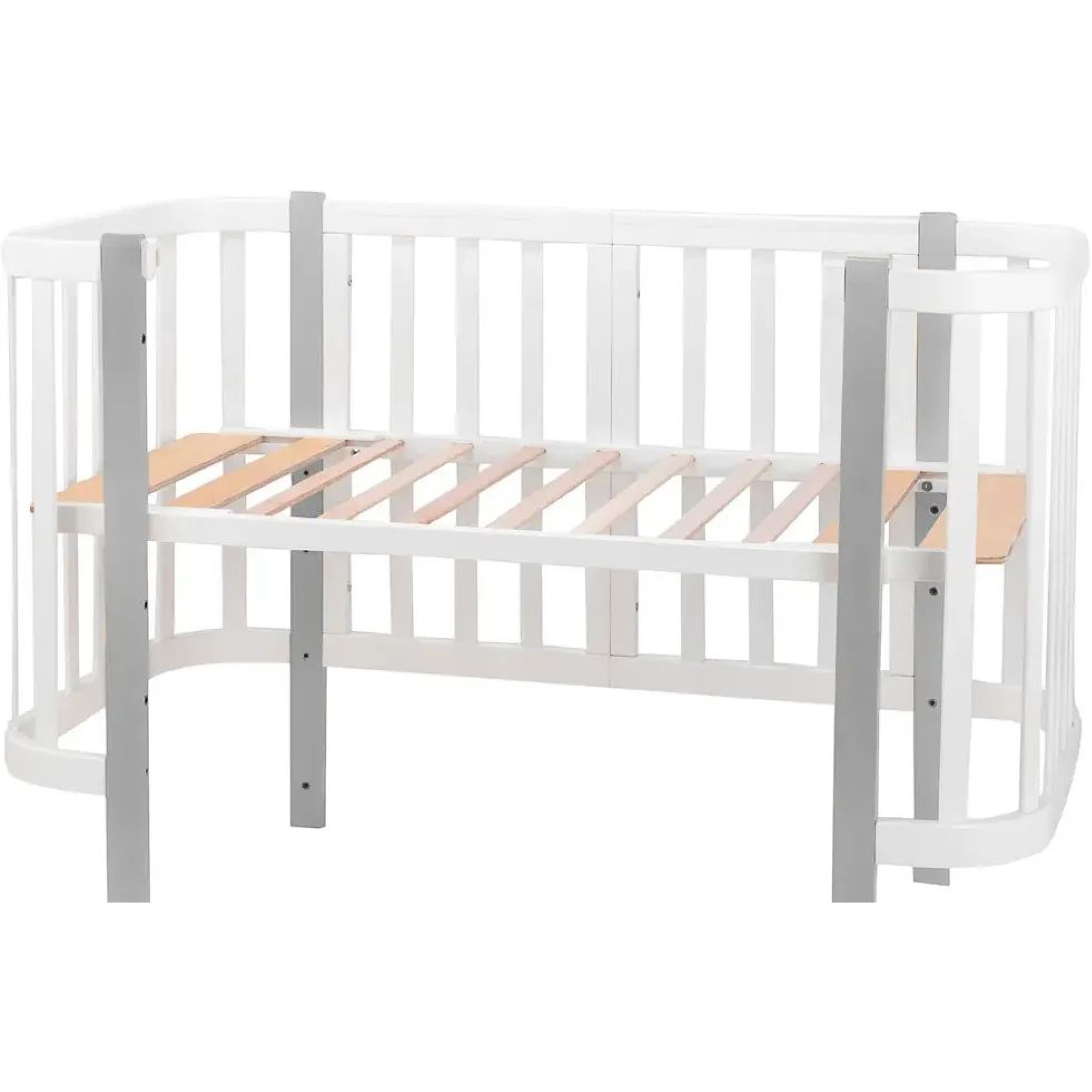 Ліжко Babyroom Місяць 120x60 (в комплекті набір 80x60) білий / сірий