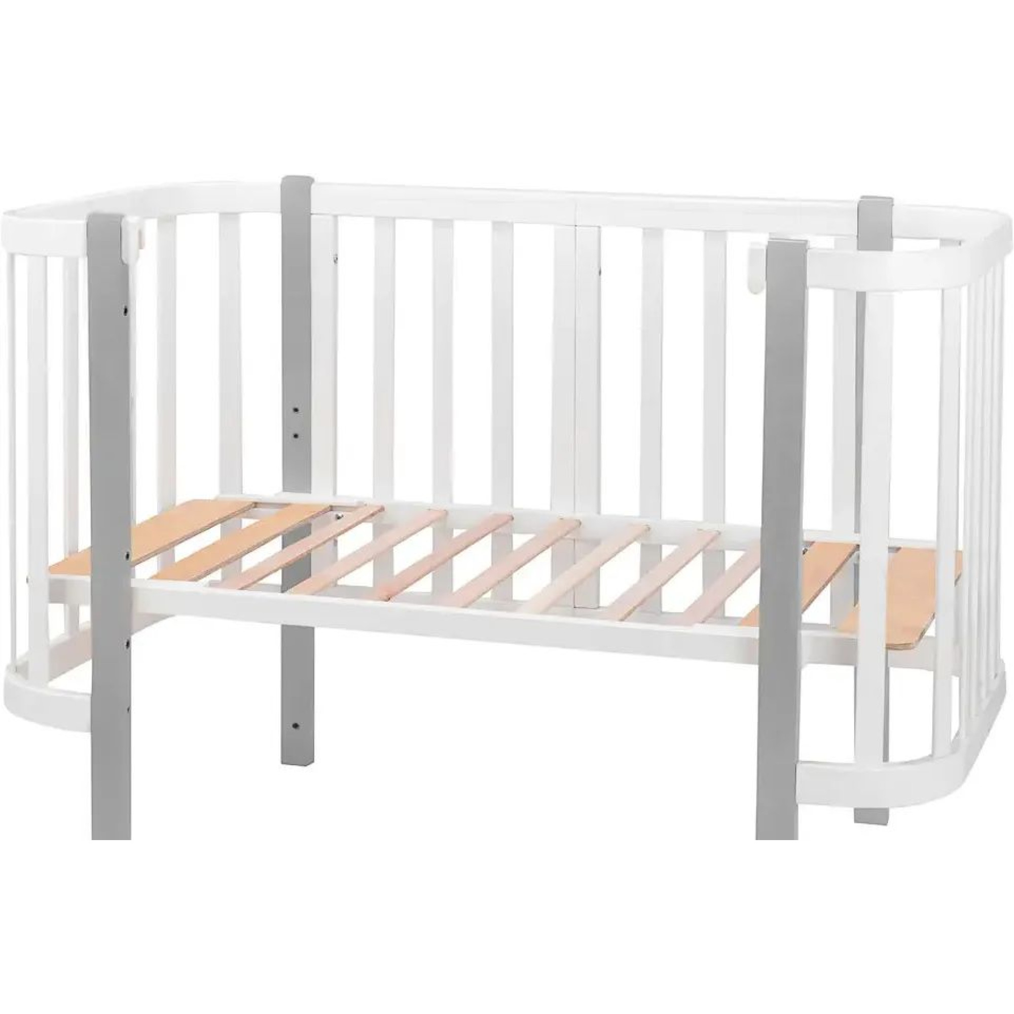 Ліжко Babyroom Місяць 120x60 (в комплекті набір 80x60) білий / сірий