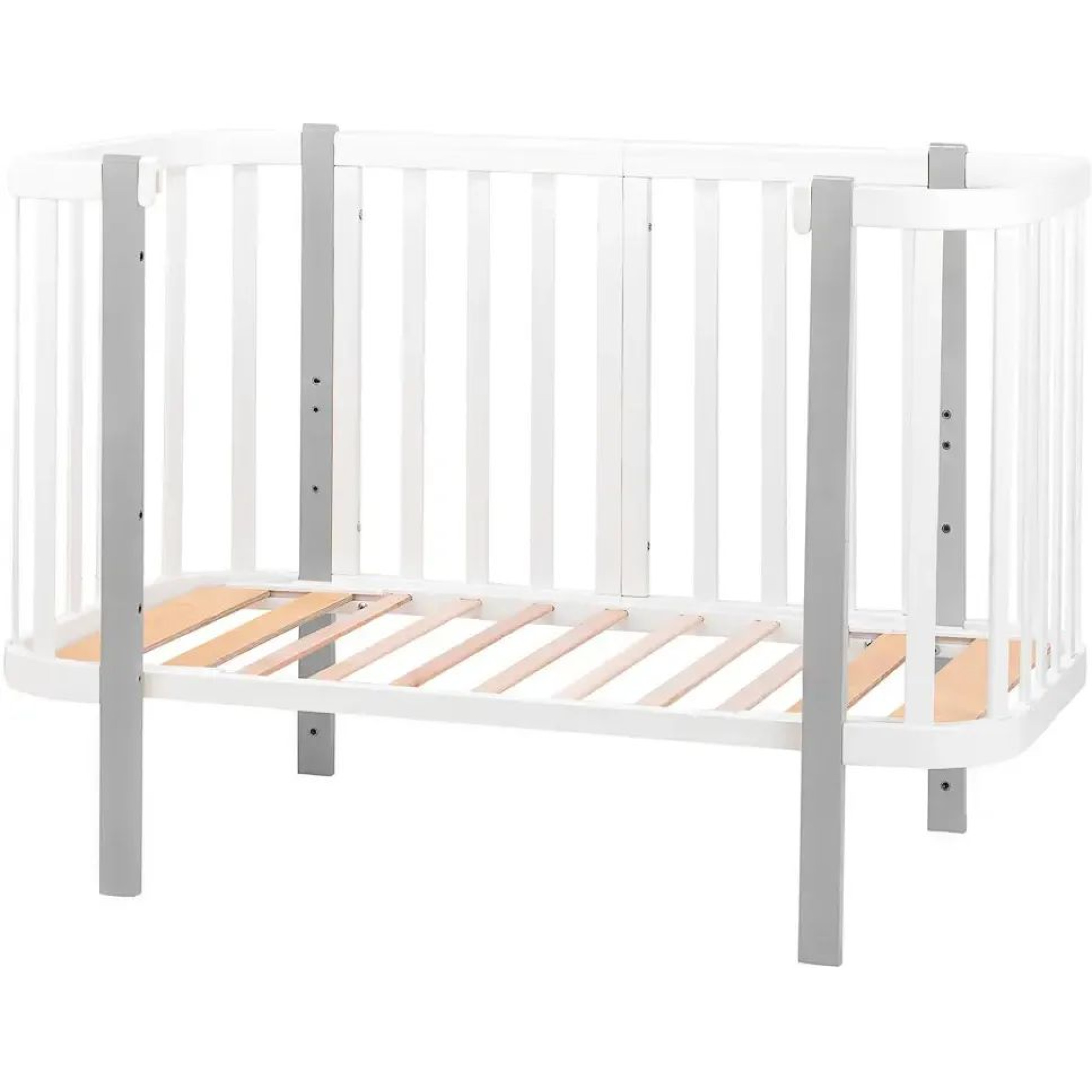 Ліжко Babyroom Місяць 120x60 (в комплекті набір 80x60) білий / сірий