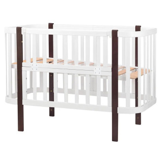 Ліжко Babyroom Місяць 120x60 (в комплекті набір 80x60) білий / венге