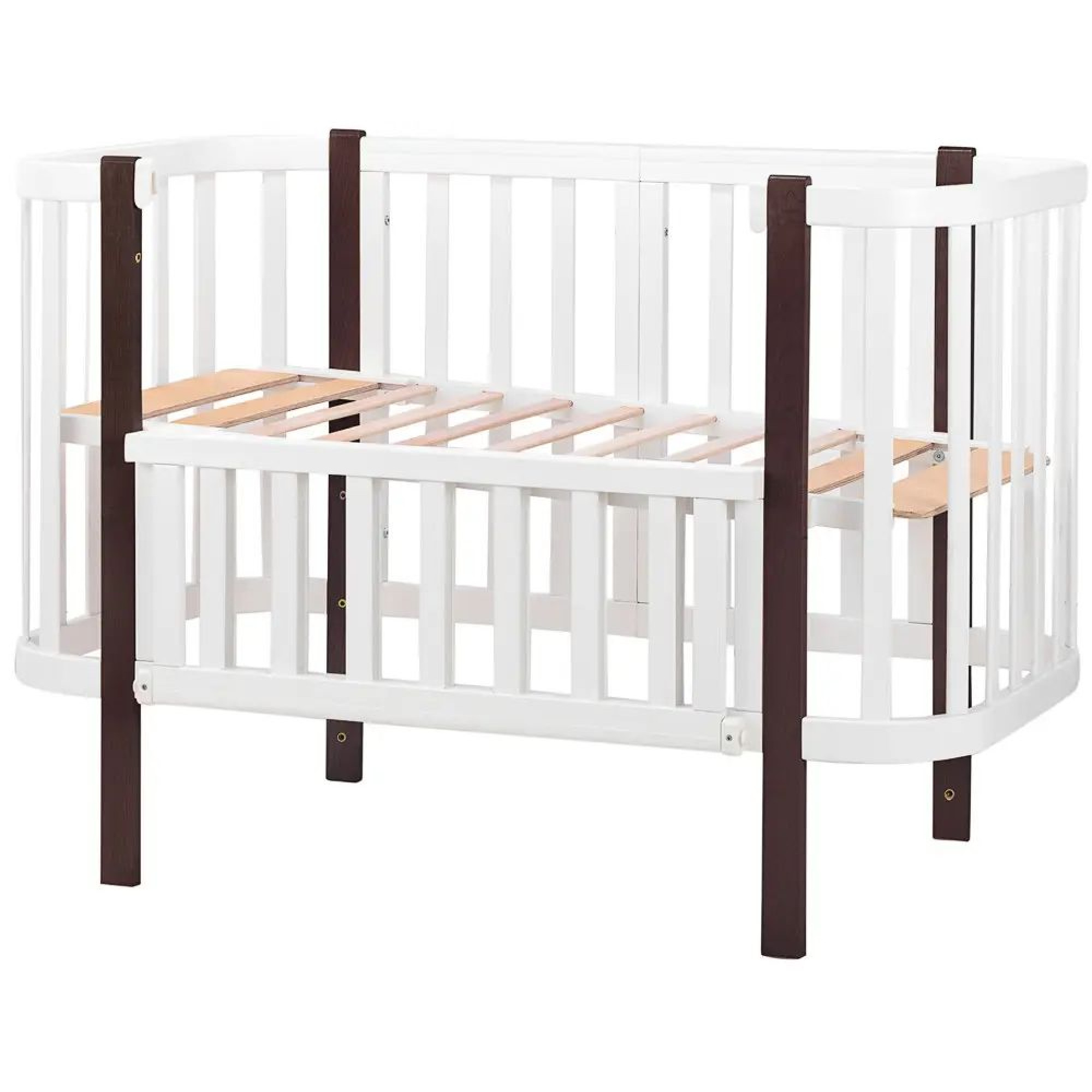 Ліжко Babyroom Місяць 120x60 (в комплекті набір 80x60) білий / венге