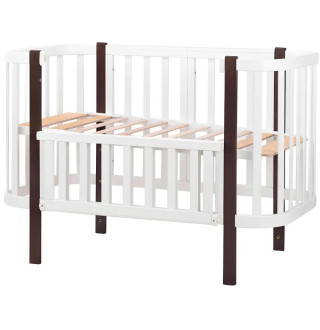 Ліжко Babyroom Місяць 120x60 (в комплекті набір 80x60) білий / венге