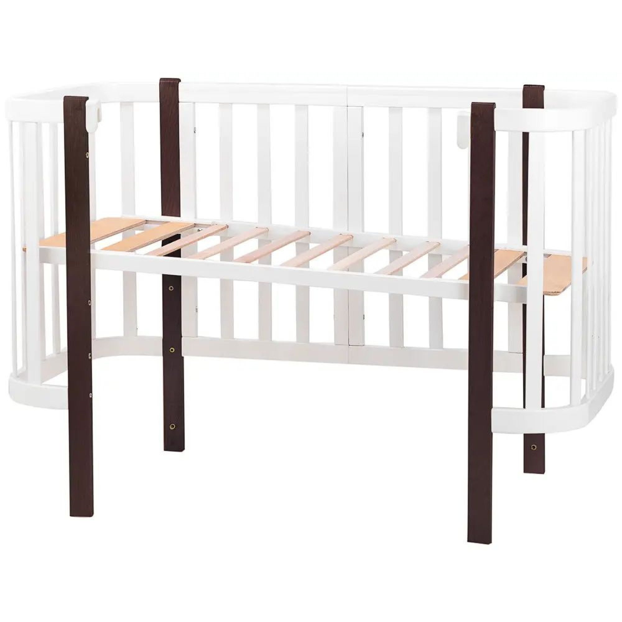 Ліжко Babyroom Місяць 120x60 (в комплекті набір 80x60) білий / венге