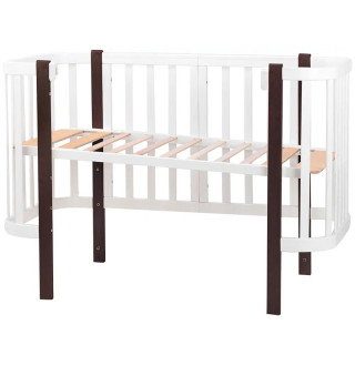 Ліжко Babyroom Місяць 120x60 (в комплекті набір 80x60) білий / венге