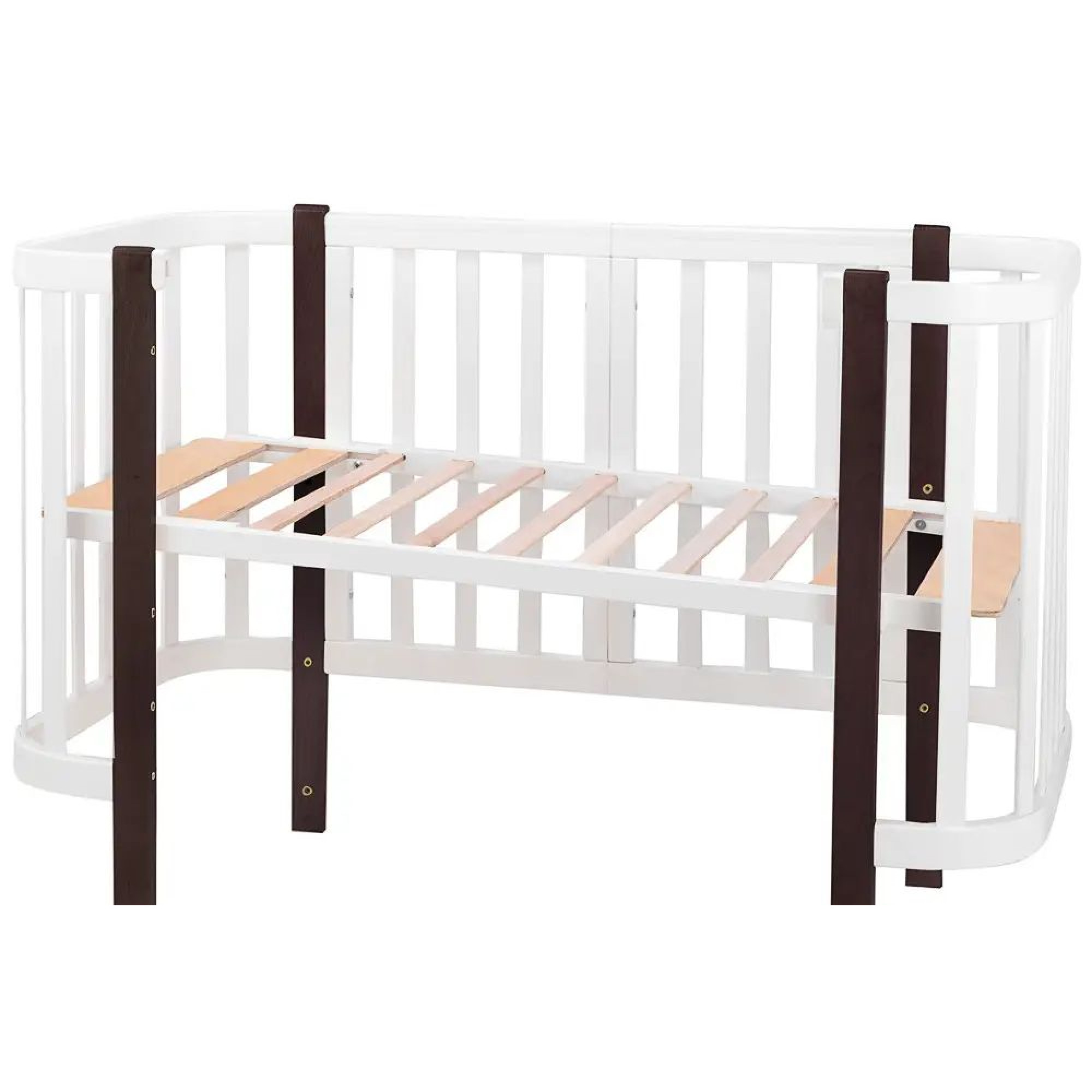 Ліжко Babyroom Місяць 120x60 (в комплекті набір 80x60) білий / венге