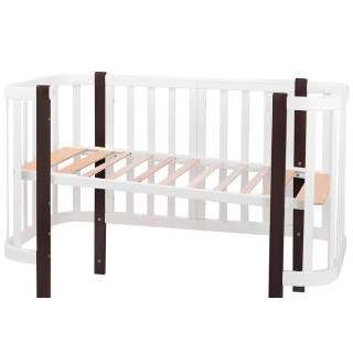 Ліжко Babyroom Місяць 120x60 (в комплекті набір 80x60) білий / венге