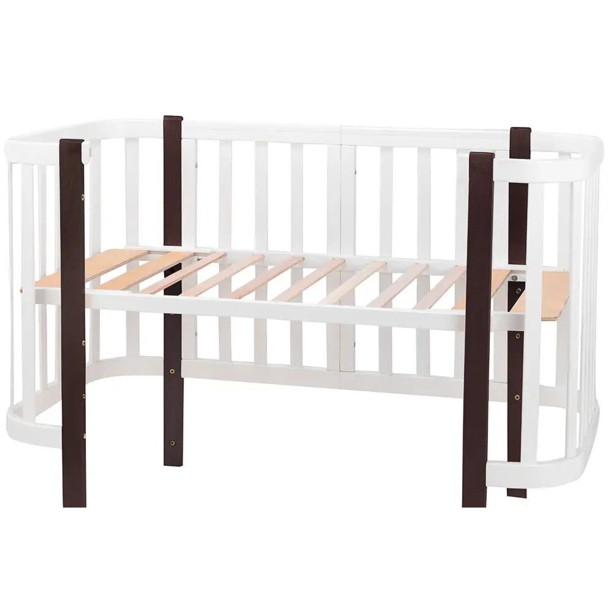 Ліжко Babyroom Місяць 120x60 (в комплекті набір 80x60) білий / венге