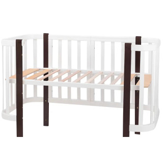 Ліжко Babyroom Місяць 120x60 (в комплекті набір 80x60) білий / венге