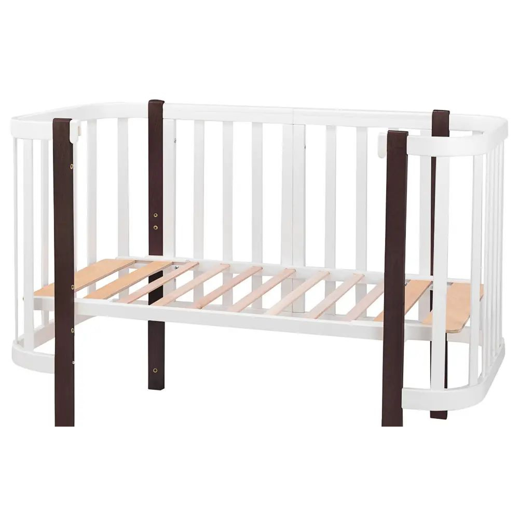 Ліжко Babyroom Місяць 120x60 (в комплекті набір 80x60) білий / венге