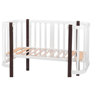 Ліжко Babyroom Місяць 120x60 (в комплекті набір 80x60) білий / венге