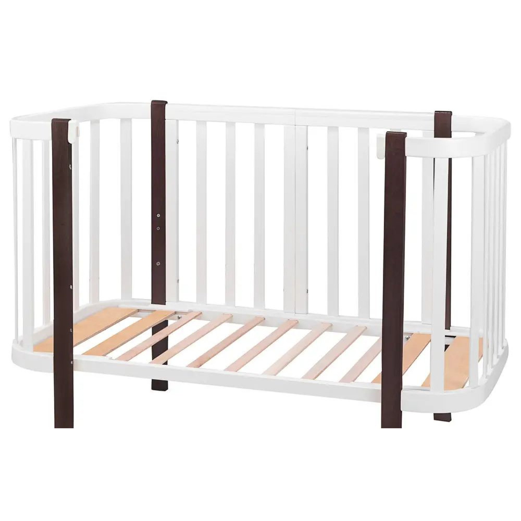 Ліжко Babyroom Місяць 120x60 (в комплекті набір 80x60) білий / венге