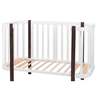 Ліжко Babyroom Місяць 120x60 (в комплекті набір 80x60) білий / венге