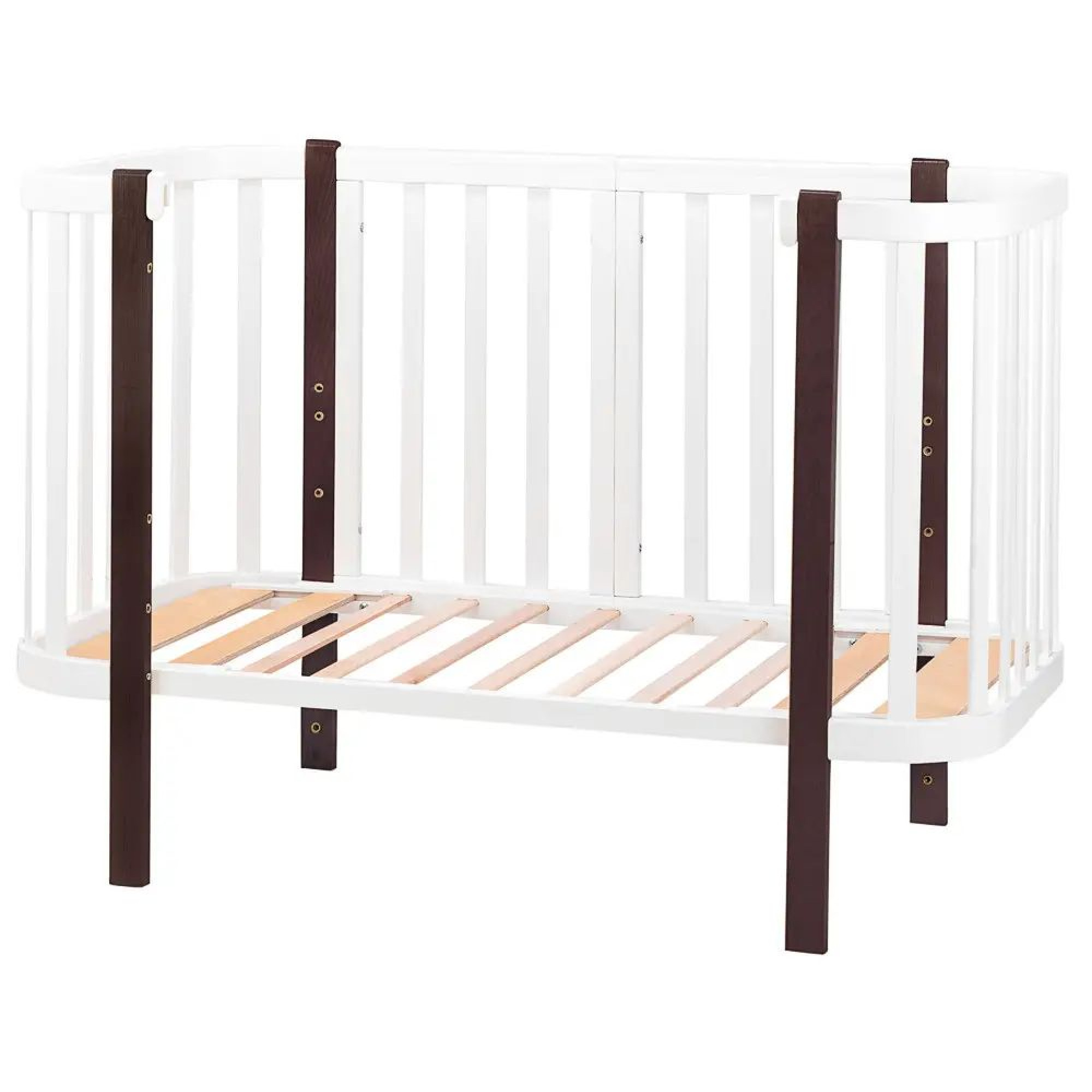 Ліжко Babyroom Місяць 120x60 (в комплекті набір 80x60) білий / венге