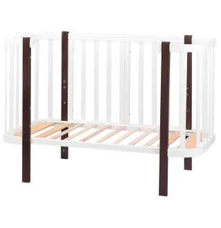 Ліжко Babyroom Місяць 120x60 (в комплекті набір 80x60) білий / венге