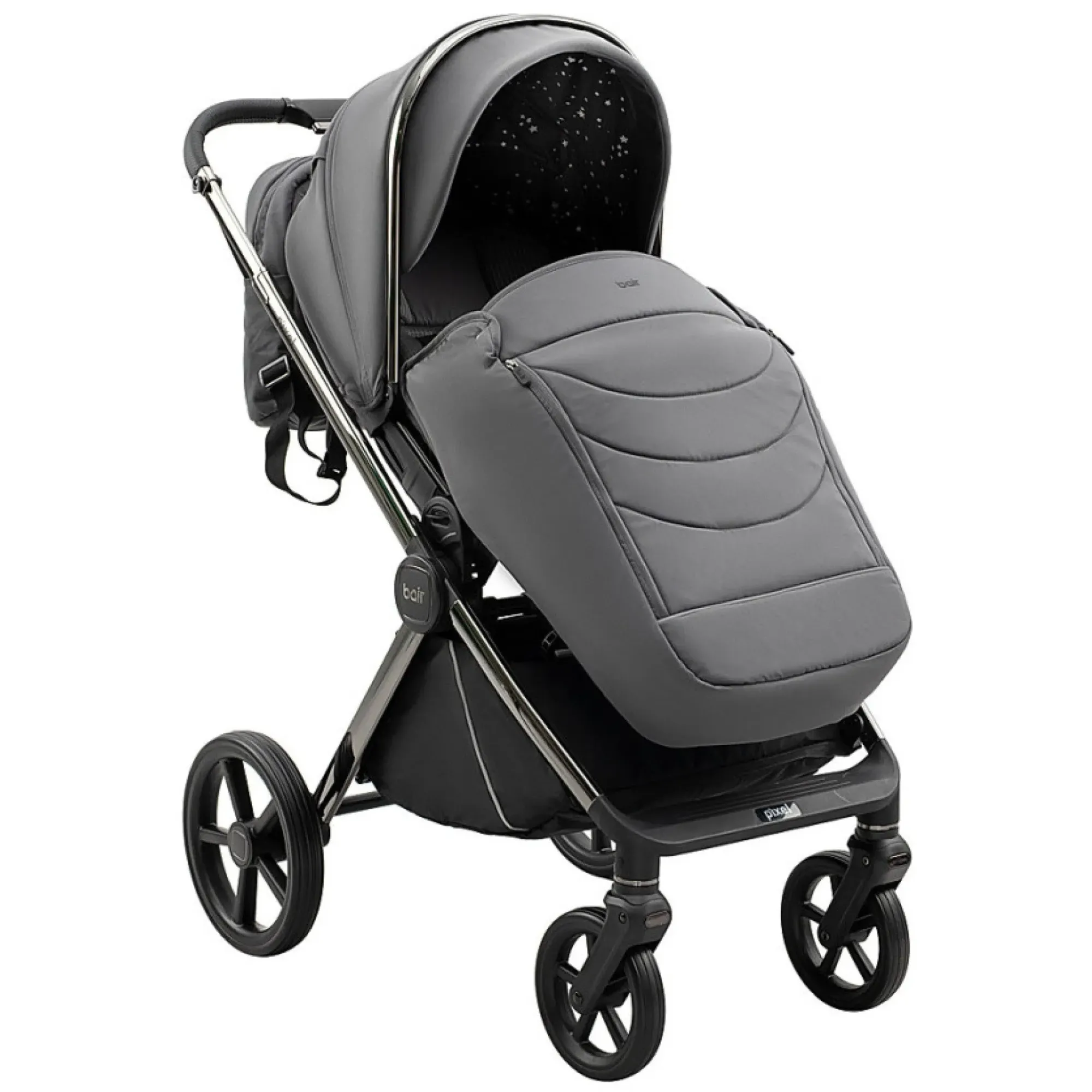Коляска 2 в 1 Bair Pixel PL-02 графіт