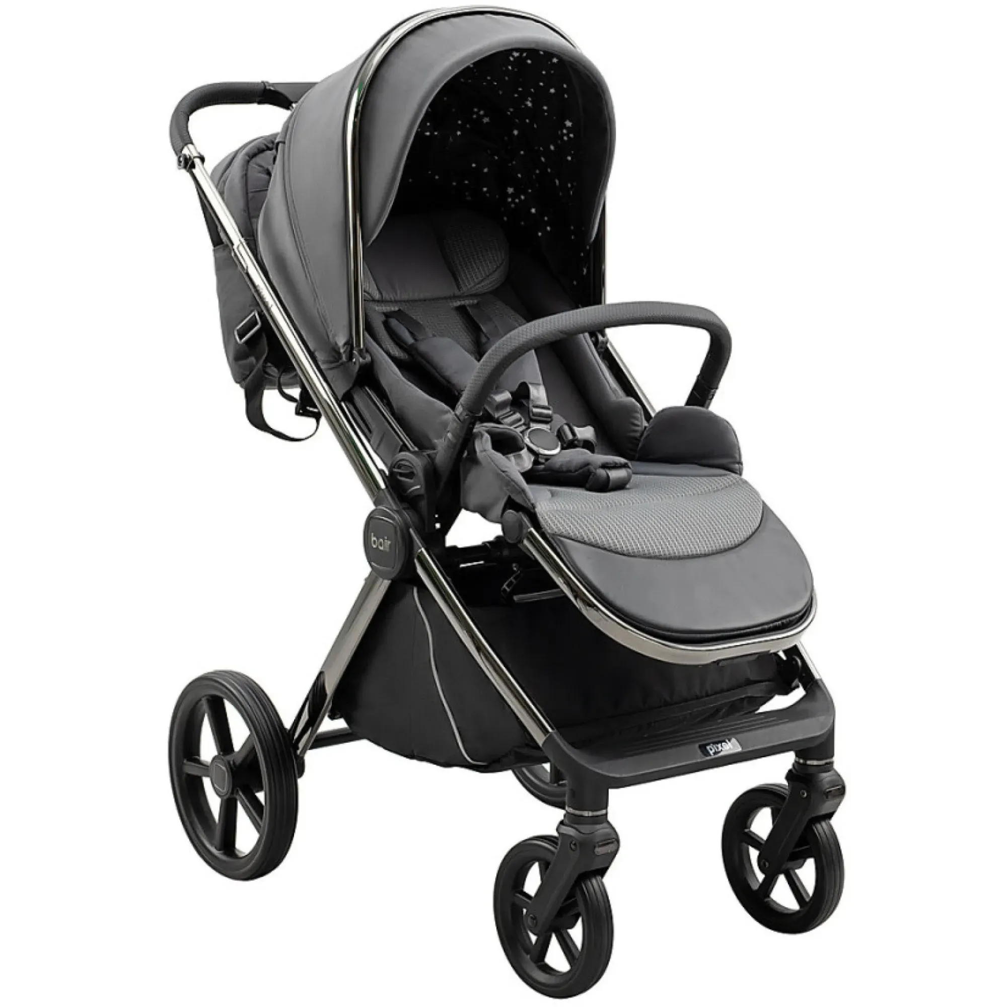 Коляска 2 в 1 Bair Pixel PL-02 графіт