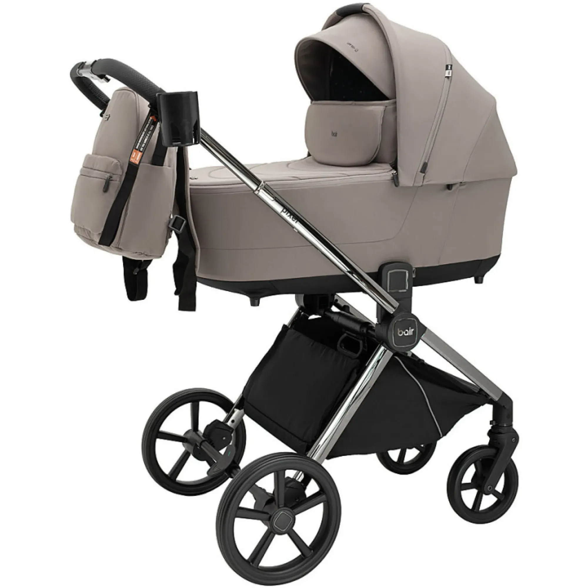 Коляска 2 в 1 Bair Pixel PL-03 капучино