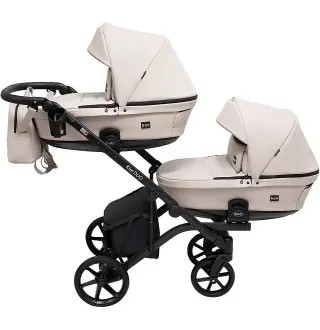 Коляска 2 в 1 для двійні Bair Kiwi DUO ECO BKD-33-1 капучино