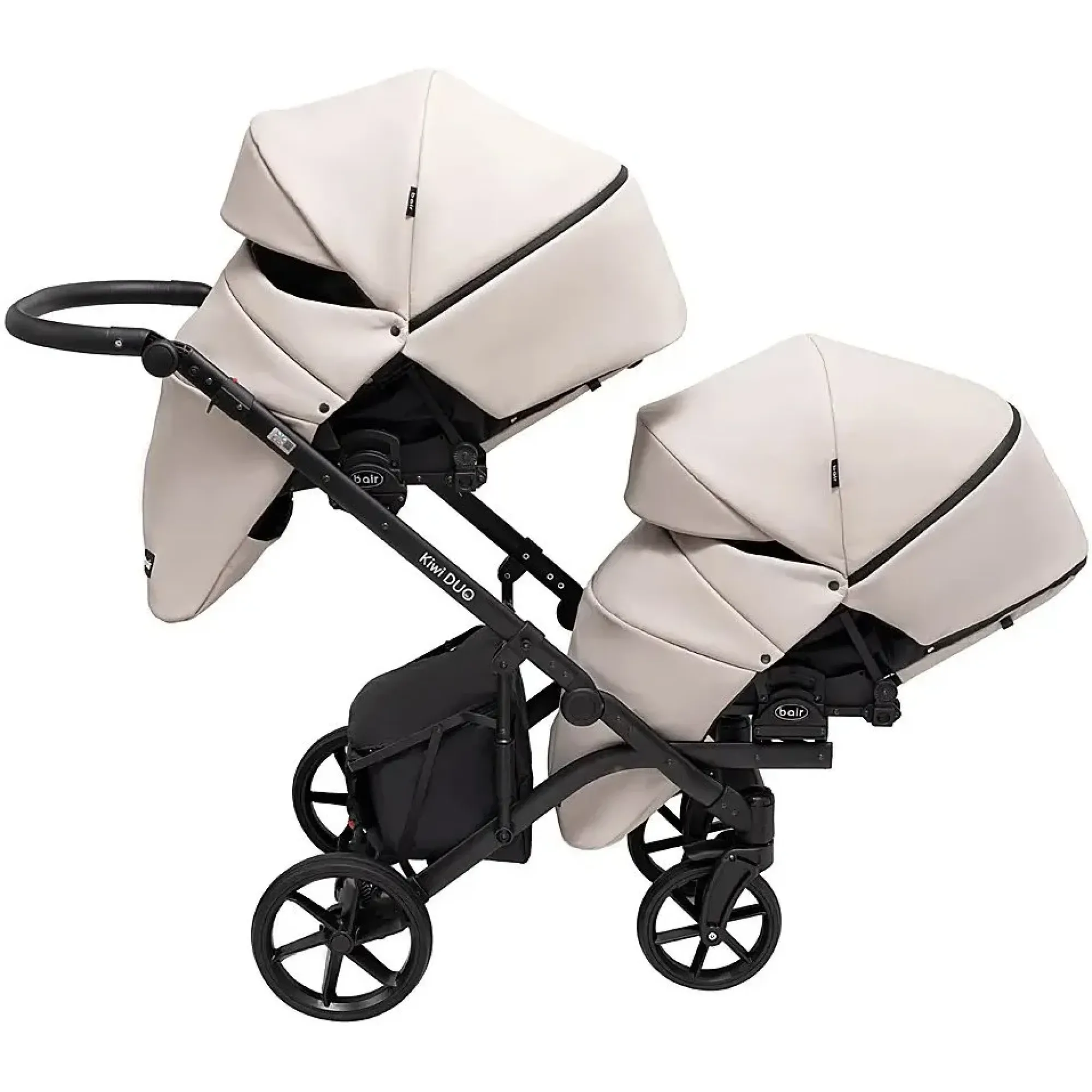 Коляска 2 в 1 для двійні Bair Kiwi DUO ECO BKD-33-1 капучино