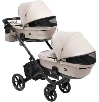Коляска 2 в 1 для двійні Bair Kiwi DUO ECO BKD-33-1 капучино