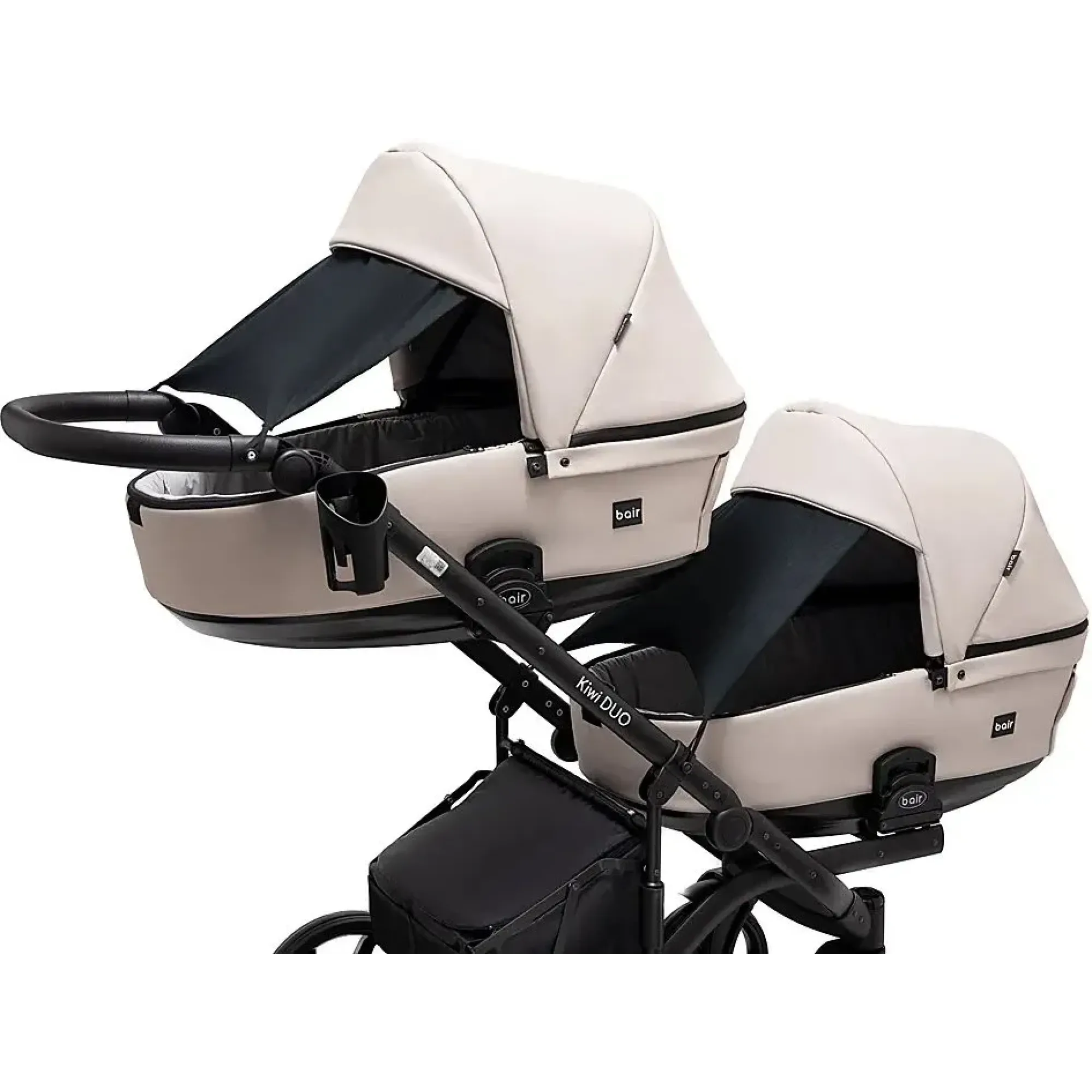 Коляска 2 в 1 для двійні Bair Kiwi DUO ECO BKD-33-1 капучино