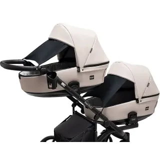 Коляска 2 в 1 для двійні Bair Kiwi DUO ECO BKD-33-1 капучино