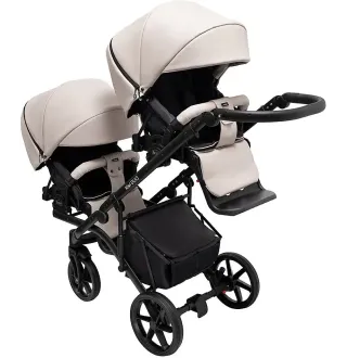 Коляска 2 в 1 для двійні Bair Kiwi DUO ECO BKD-33-1 капучино