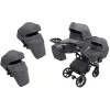 Коляска 2 в 1 для двійні Bair Kiwi DUO Soft BKD-219-1 графіт